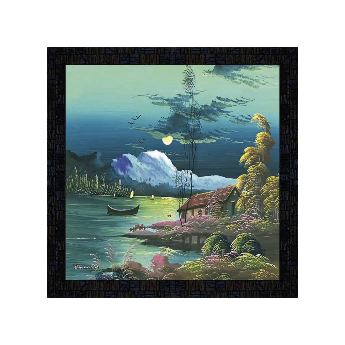 PnF Framed Poster of Hand Painting Landscape Scenery Art Paintings
